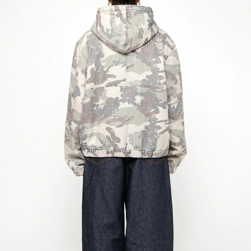 Stüssy Stussy SS24 Washed Camo Embroidered Vintage Hoodie Jacket Unisex 115775 圖 5