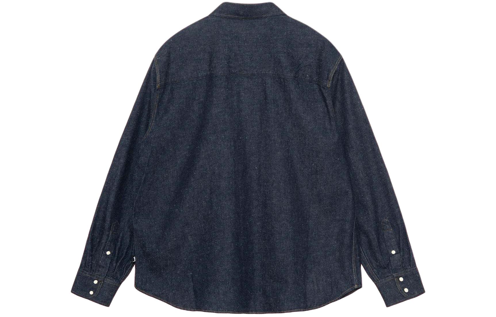 Stüssy Stussy SS24 Washed Denim Button-Down Long Sleeve Retro Shirt Unisex. 1110320 圖 3