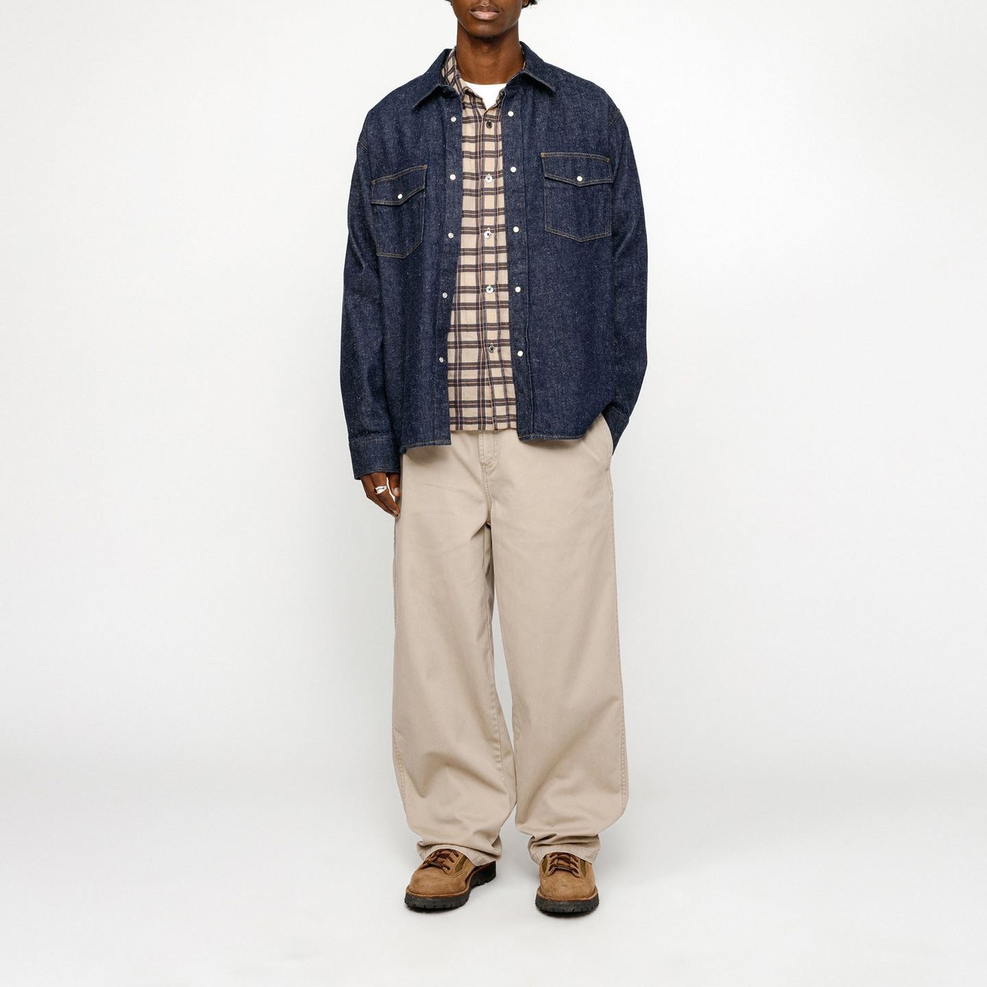 Stüssy Stussy SS24 Washed Denim Button-Down Long Sleeve Retro Shirt Unisex. 1110320 圖 4