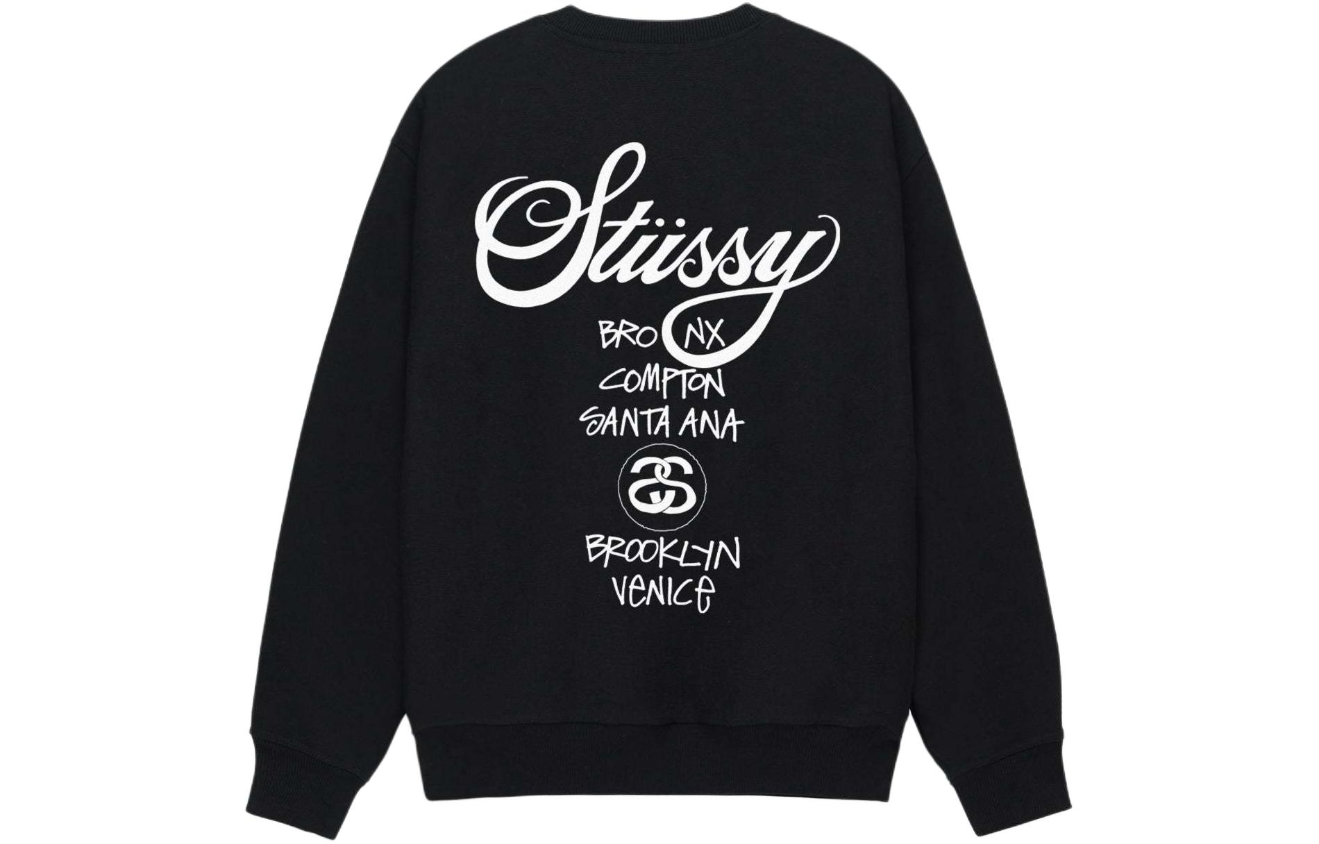 Stüssy Stussy SS24 World Tour Letter Print Retro Fleece Crewneck Sweatshirt Unisex 3913860 圖 2
