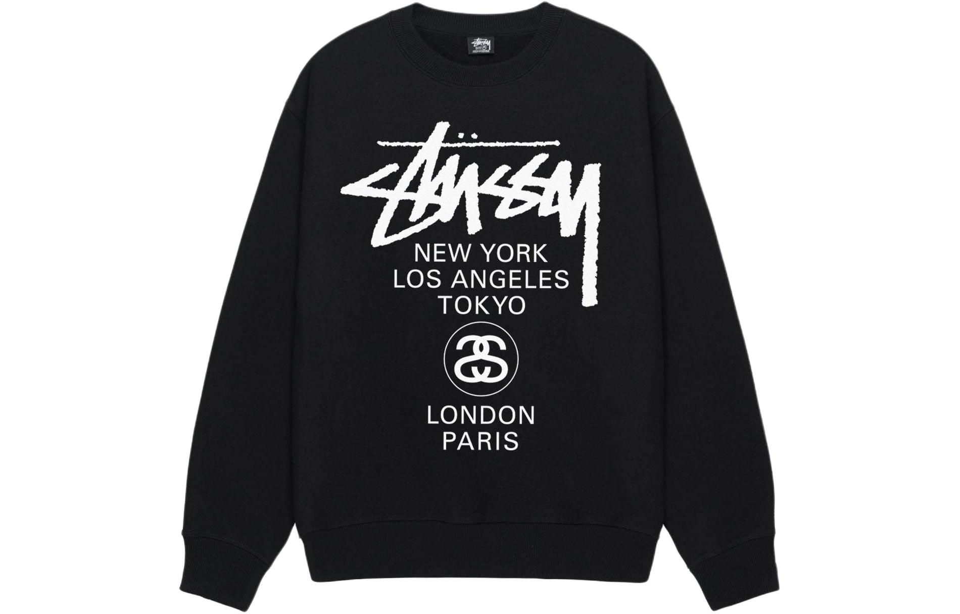 Stüssy Stussy SS24 World Tour Letter Print Retro Fleece Crewneck Sweatshirt Unisex 3913860 圖 3