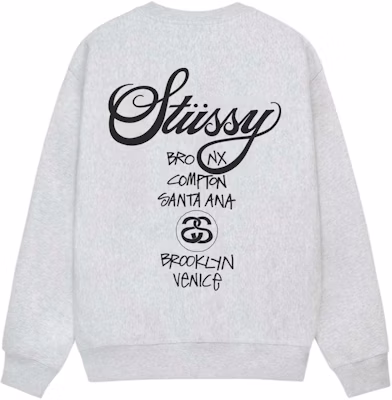 Stüssy SS24 世界巡回复古字母印花羊毛衫圆领卫衣 男女同款 3913860 Shop Stüssy SS24 世界巡回复古字母印花羊毛衫圆领卫衣 男女同款 3913860