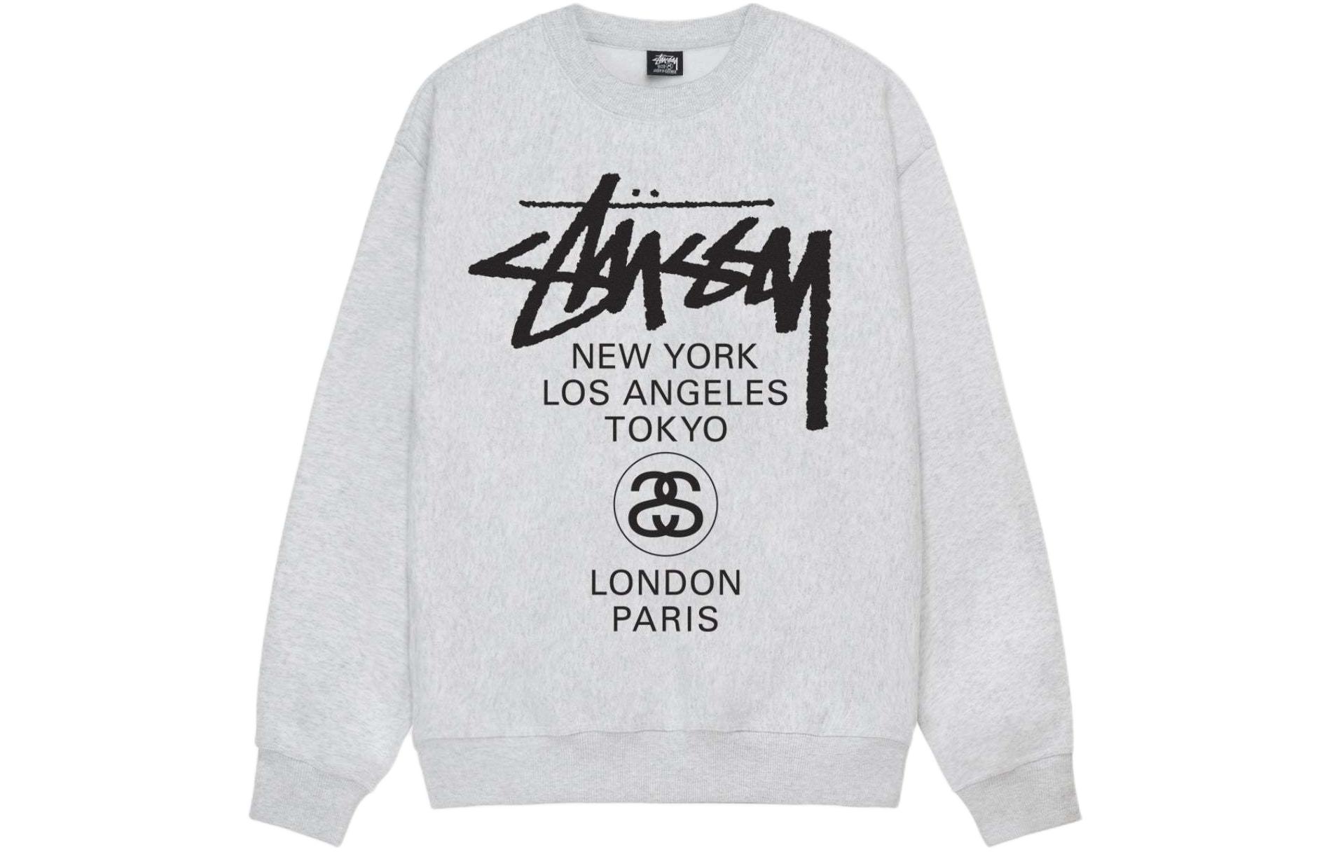 Stüssy Stussy SS24 World Tour Letter Print Retro Fleece Crewneck Sweatshirt Unisex 3913860 圖 5