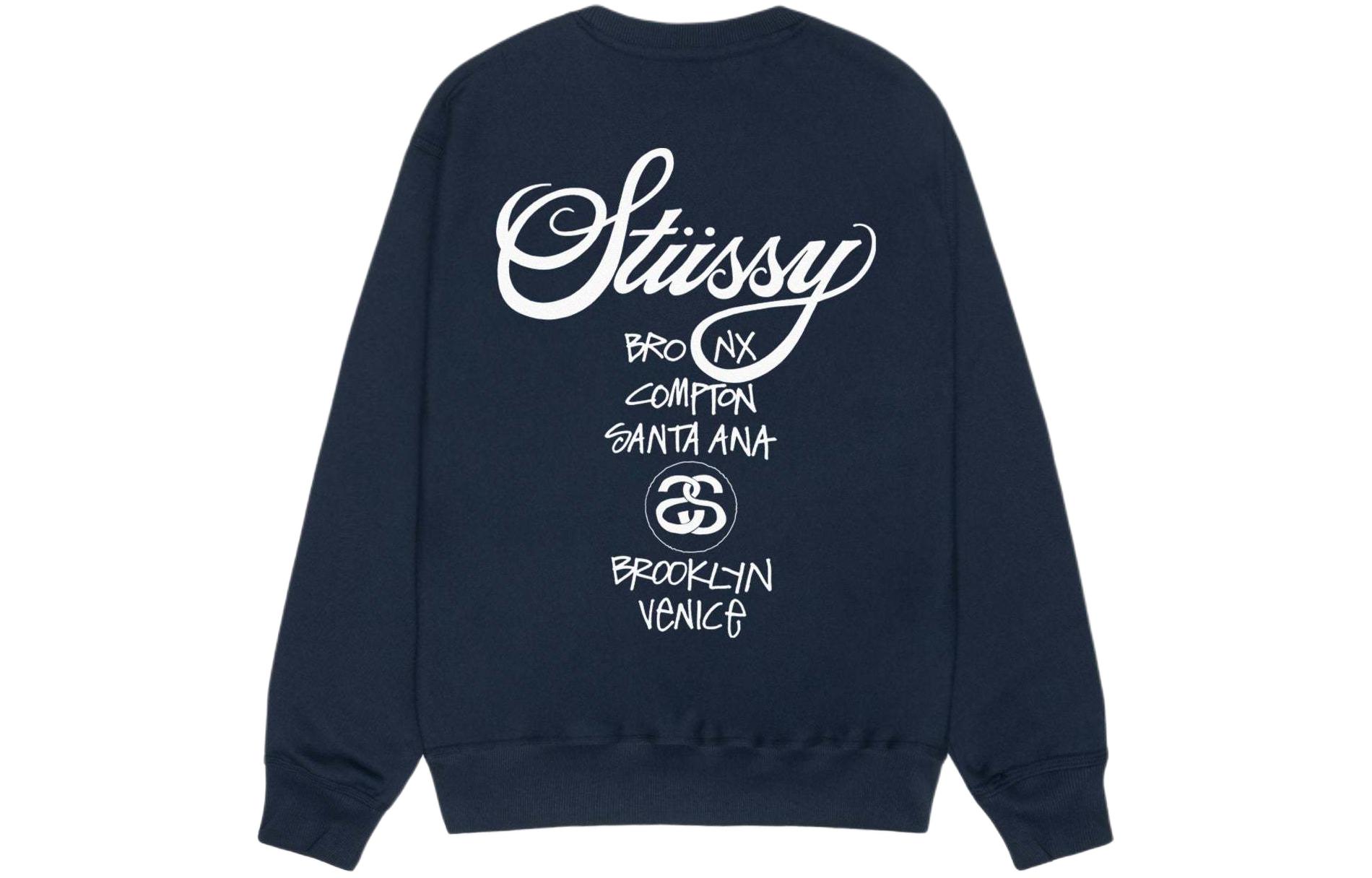 Stüssy Stussy SS24 World Tour Letter Print Retro Fleece Crewneck Sweatshirt Unisex 3913860 圖 6