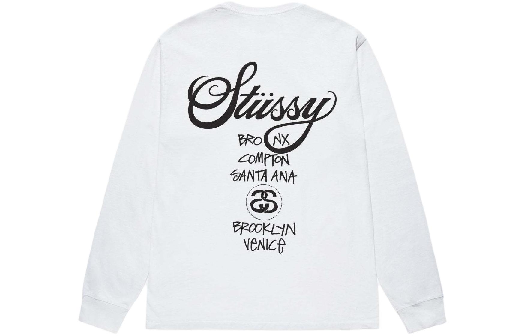Purchase Stüssy Stussy SS24 Kaos Lengan Panjang Unisex Logo World Tour Vintage Terbaru 3993860
