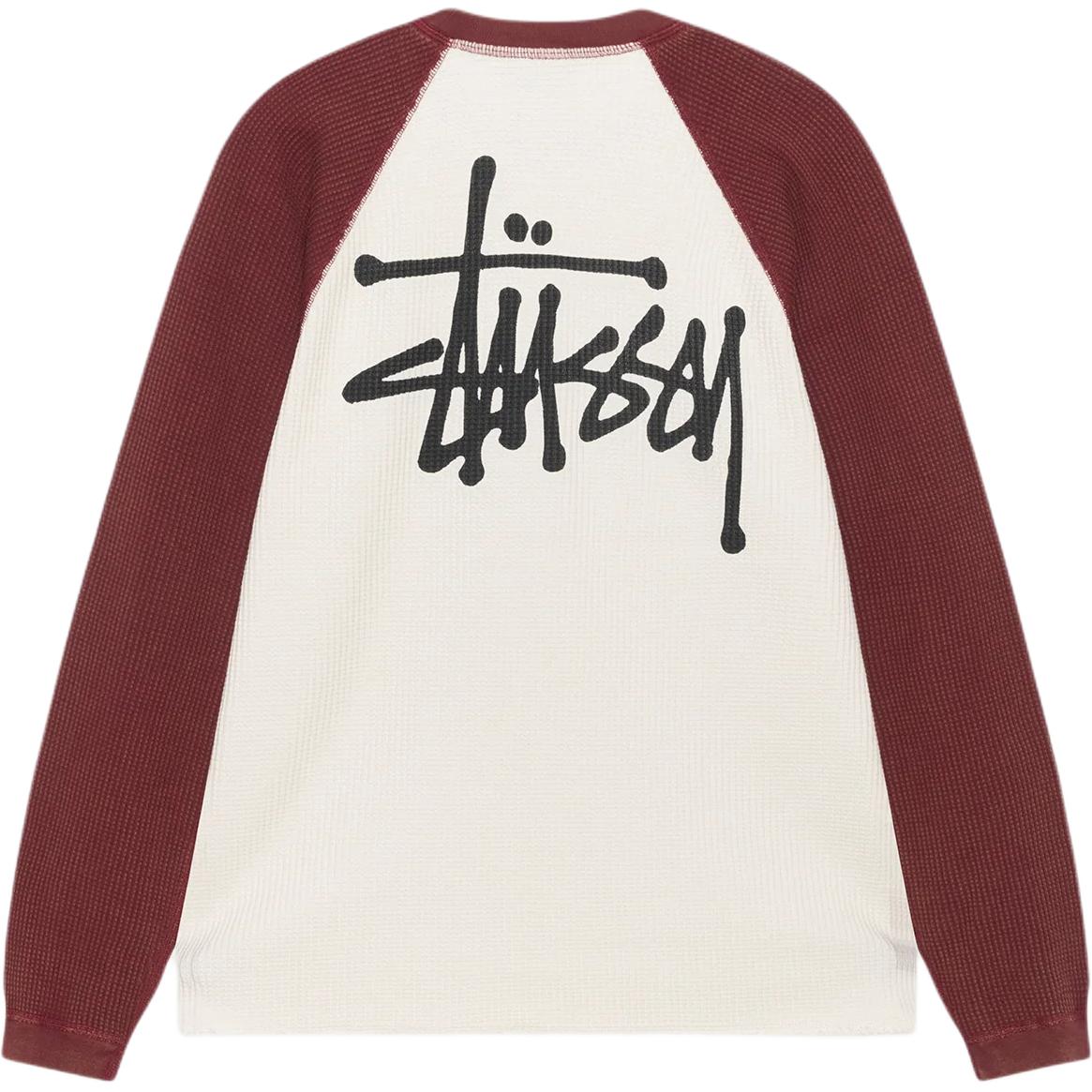 Order Stüssy SS25 Basic Thermal 2-Tone Raglan Lengan Panjang Unisex. 1140362