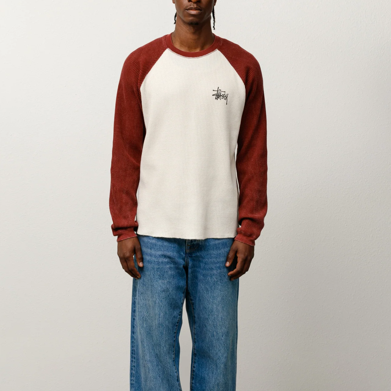 Shop Stüssy Stussy SS25 Basic Thermal 2-Tone Raglan Long Sleeve Tee Unisex. 1140362