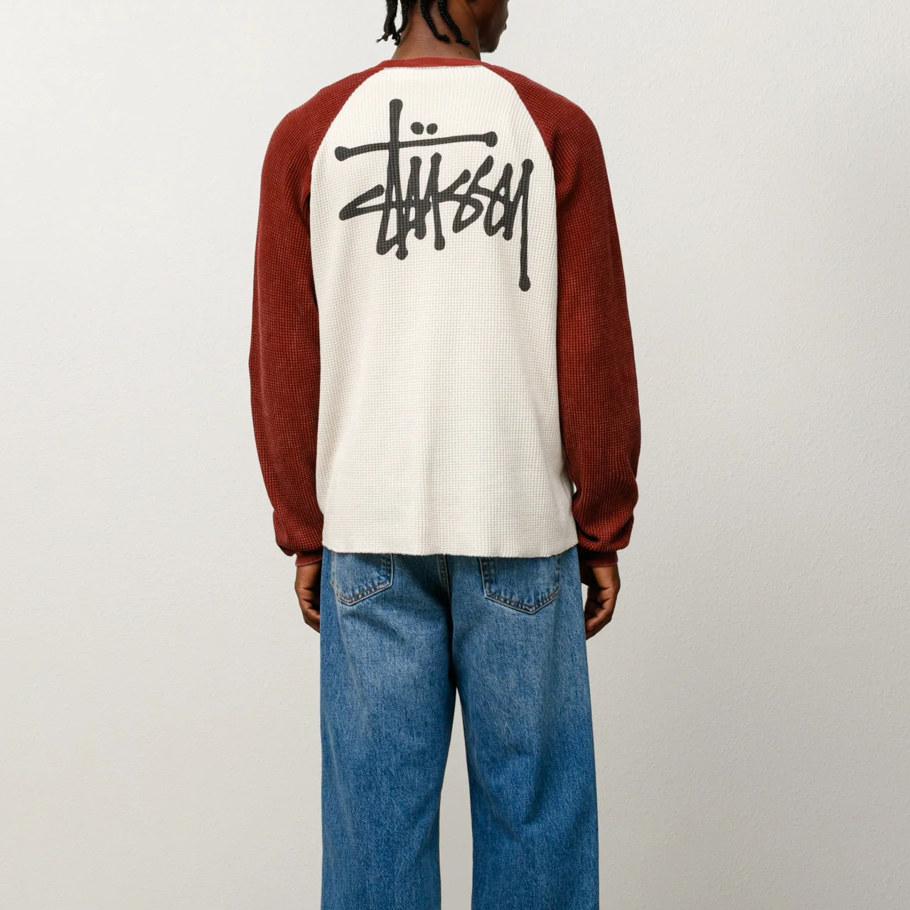 Details for Stüssy SS25 Basic Thermal 2-Tone Raglan Lengan Panjang Unisex. 1140362
