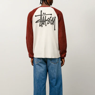 Stüssy SS25 Basic Thermal 2-Tone Raglan Lengan Panjang Unisex. 1140362 Details for Stüssy SS25 Basic Thermal 2-Tone Raglan Lengan Panjang Unisex. 1140362