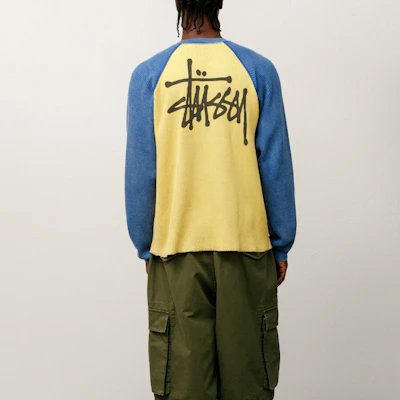 Stüssy SS25 Basic Thermal 2-Tone Raglan Lengan Panjang Unisex. 1140362 1