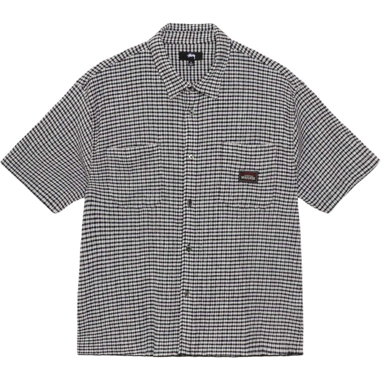Stüssy Stussy SS25 Crinkled Check Short Sleeve Shirt Unisex Logo Design. 1110371