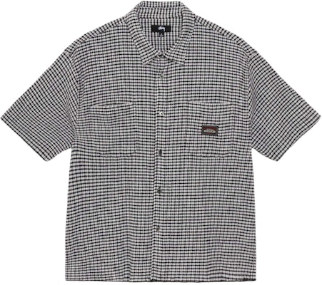 Camisa de Manga Corta Unisex Stüssy SS25 Estampado a Cuadros Arrugados. 1110371 Buy Camisa de Manga Corta Unisex Stüssy SS25 Estampado a Cuadros Arrugados. 1110371