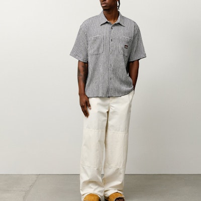 Camisa de Manga Corta Unisex Stüssy SS25 Estampado a Cuadros Arrugados. 1110371 Details for Camisa de Manga Corta Unisex Stüssy SS25 Estampado a Cuadros Arrugados. 1110371