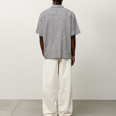 Camisa de Manga Corta Unisex Stüssy SS25 Estampado a Cuadros Arrugados. 1110371 Sizing Camisa de Manga Corta Unisex Stüssy SS25 Estampado a Cuadros Arrugados. 1110371