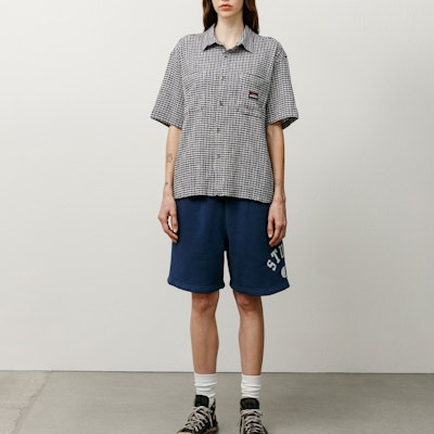 Camisa de Manga Corta Unisex Stüssy SS25 Estampado a Cuadros Arrugados. 1110371 Cheap Camisa de Manga Corta Unisex Stüssy SS25 Estampado a Cuadros Arrugados. 1110371