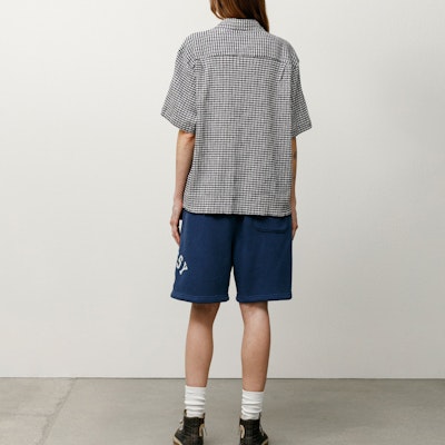 Camisa de Manga Corta Unisex Stüssy SS25 Estampado a Cuadros Arrugados. 1110371 1