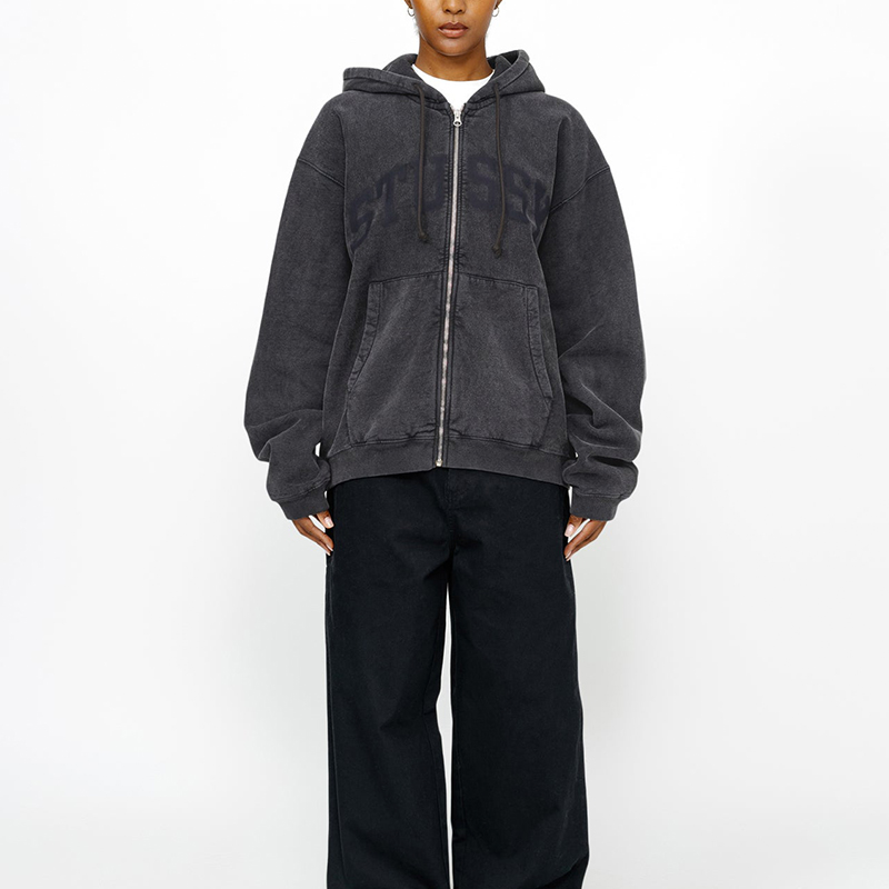 Stüssy Stussy SS25 Zip Hoodie Faded Graphic Logo Vintage Style Unisex Pullover. 118553 圖 12