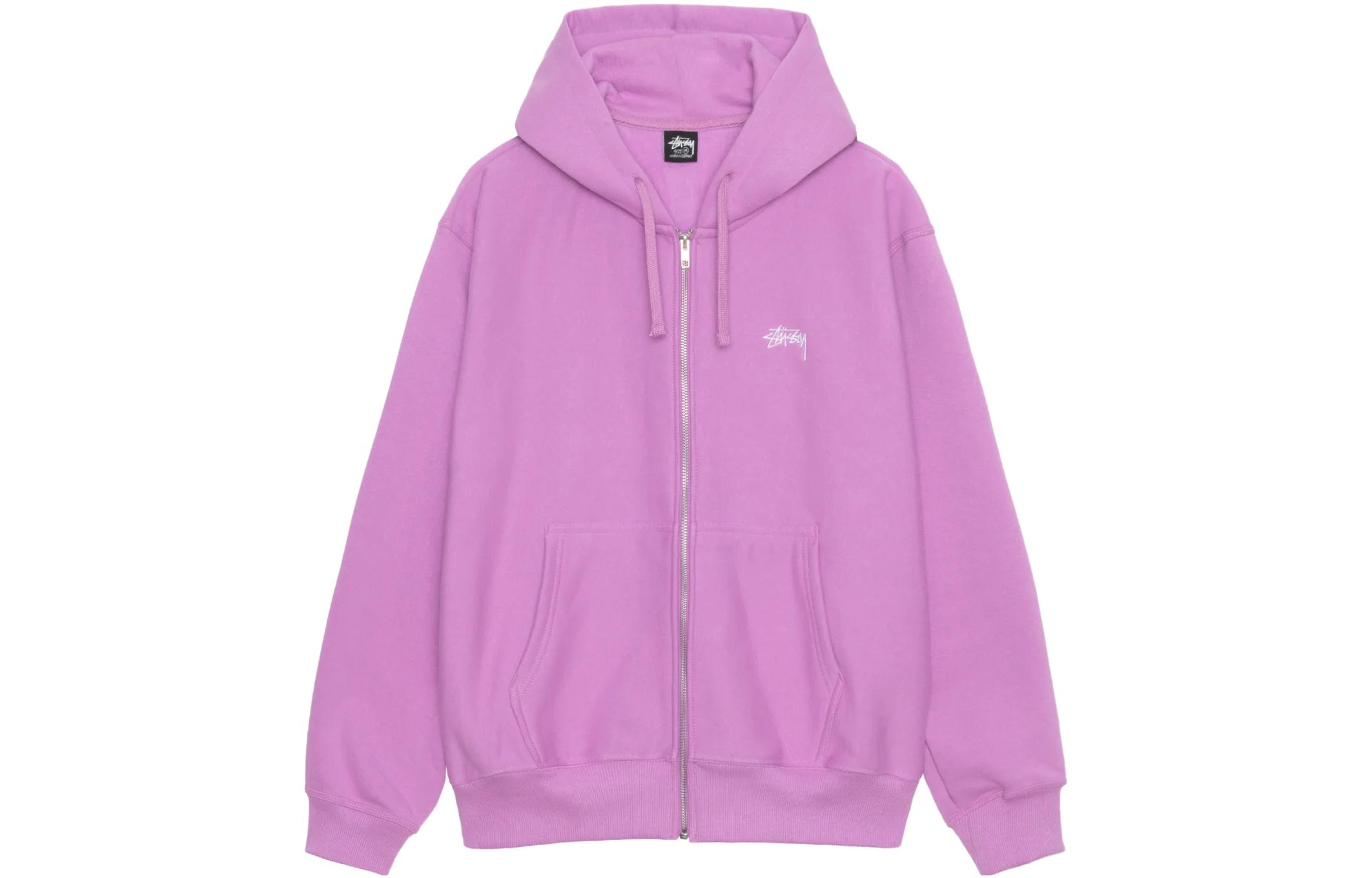 Stüssy Stussy Stock Logo Zip Hoodie Embroidered Lettering Vintage Unisex Sweatshirt. 118533