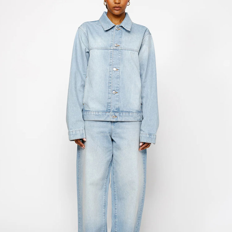 Sizing Chaqueta vaquera Stüssy Stussy verano unisex estilo retro con botones de logo. 115781