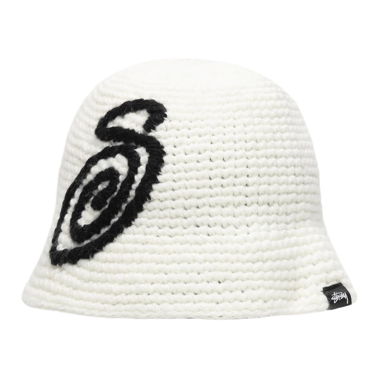 Stüssy Stussy Swirl Logo Acrylic Bucket Hat White Unisex Couple Style 1321208-BONE