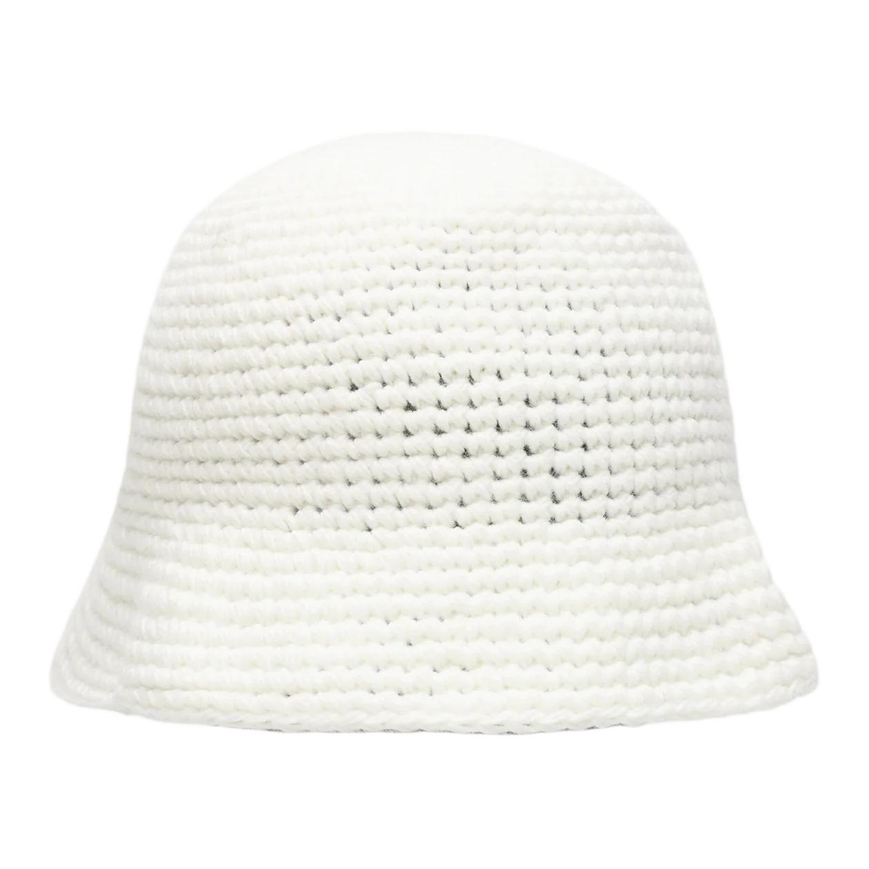 Lookbook Stüssy Stussy Topi Bucket Logo Swirl Acrylic Putih Unisex Gaya Pasangan. 1321208-BONE