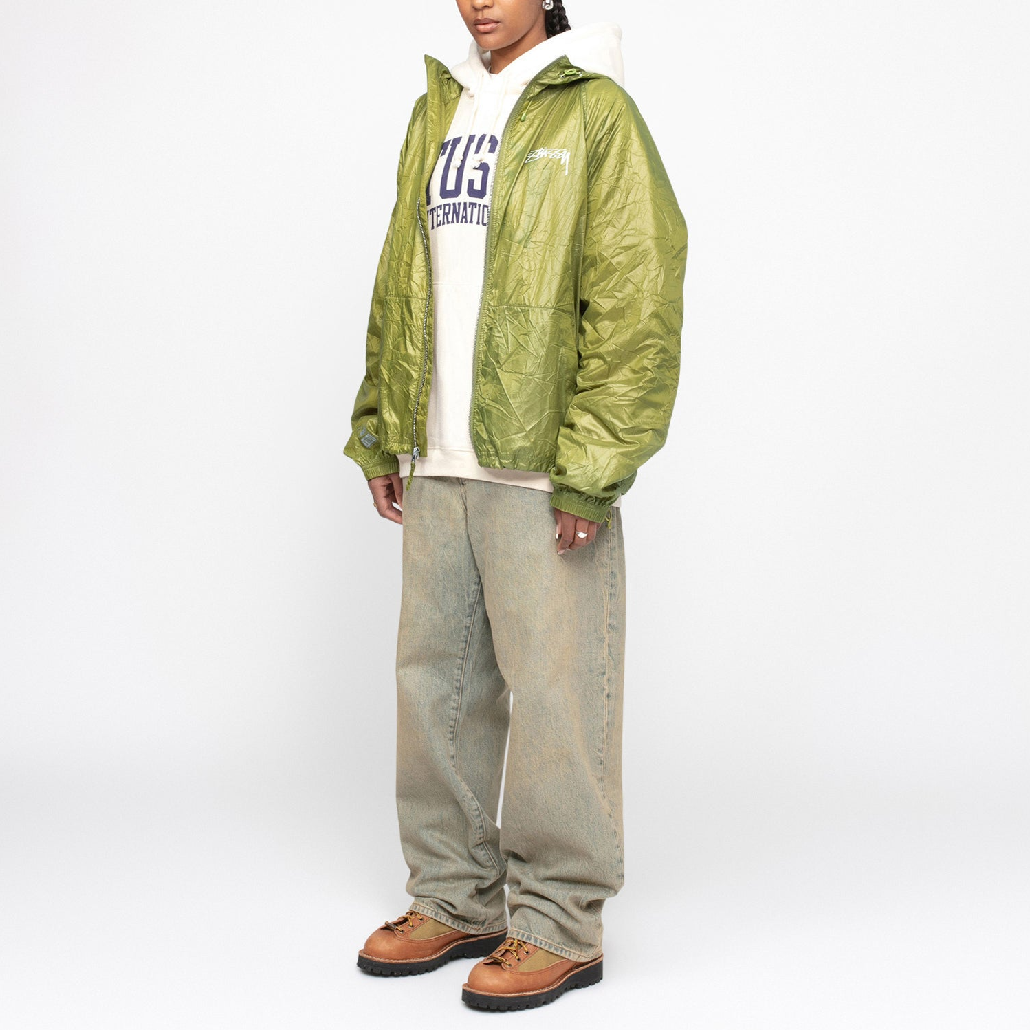 Sizing Stüssy Unisex Denim Jeans Biru Gaya Kasual Longgar Selesa Retro. 116599-BEWA