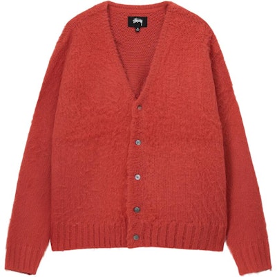 스투시 유니섹스 빈티지 브이넥 버튼업 긴팔 니트 가디건. 117163 3