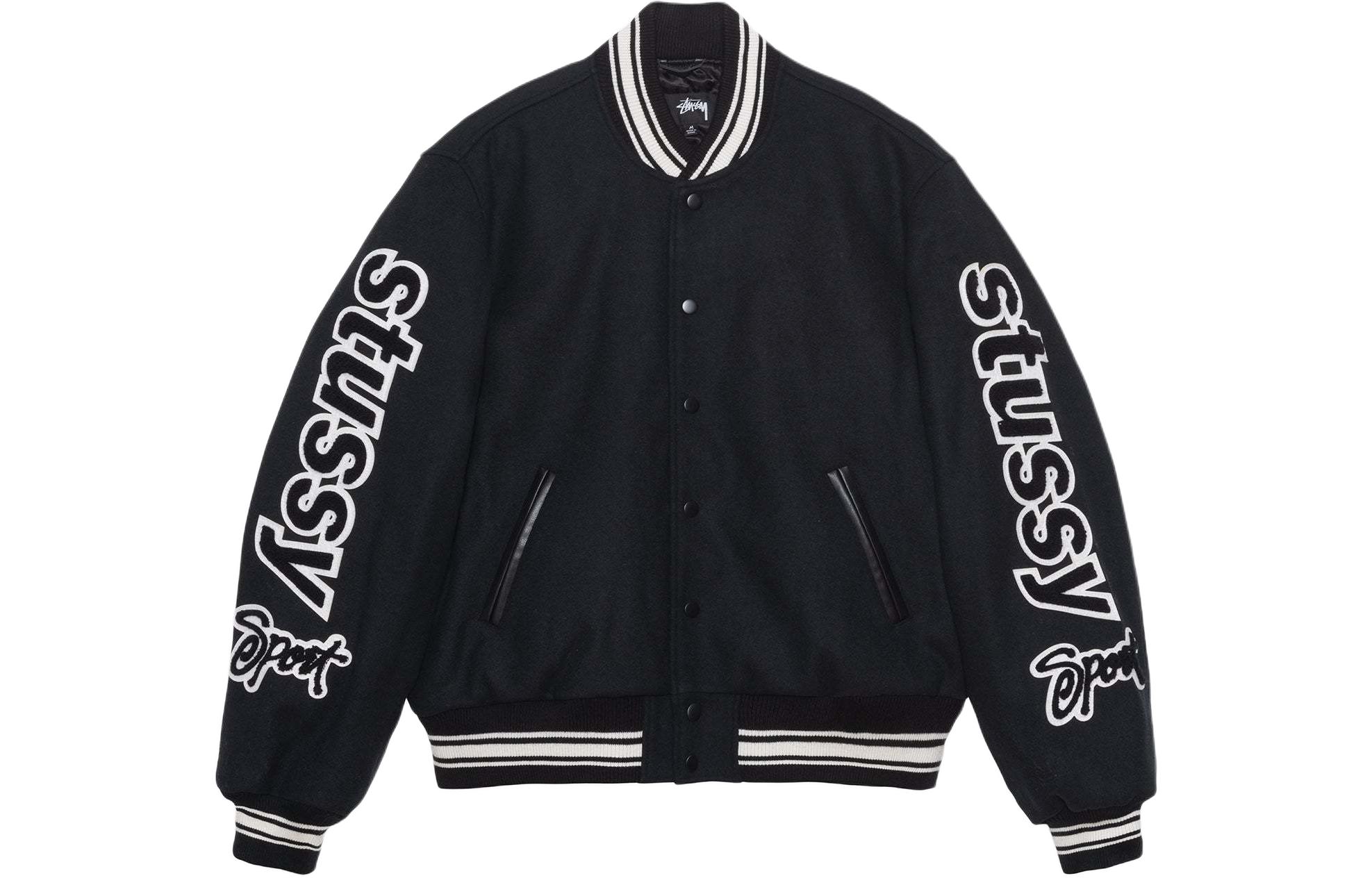 Stüssy Stussy Varsity Letterman Jacket  American Retro Baseball Style Outerwear. 115748
