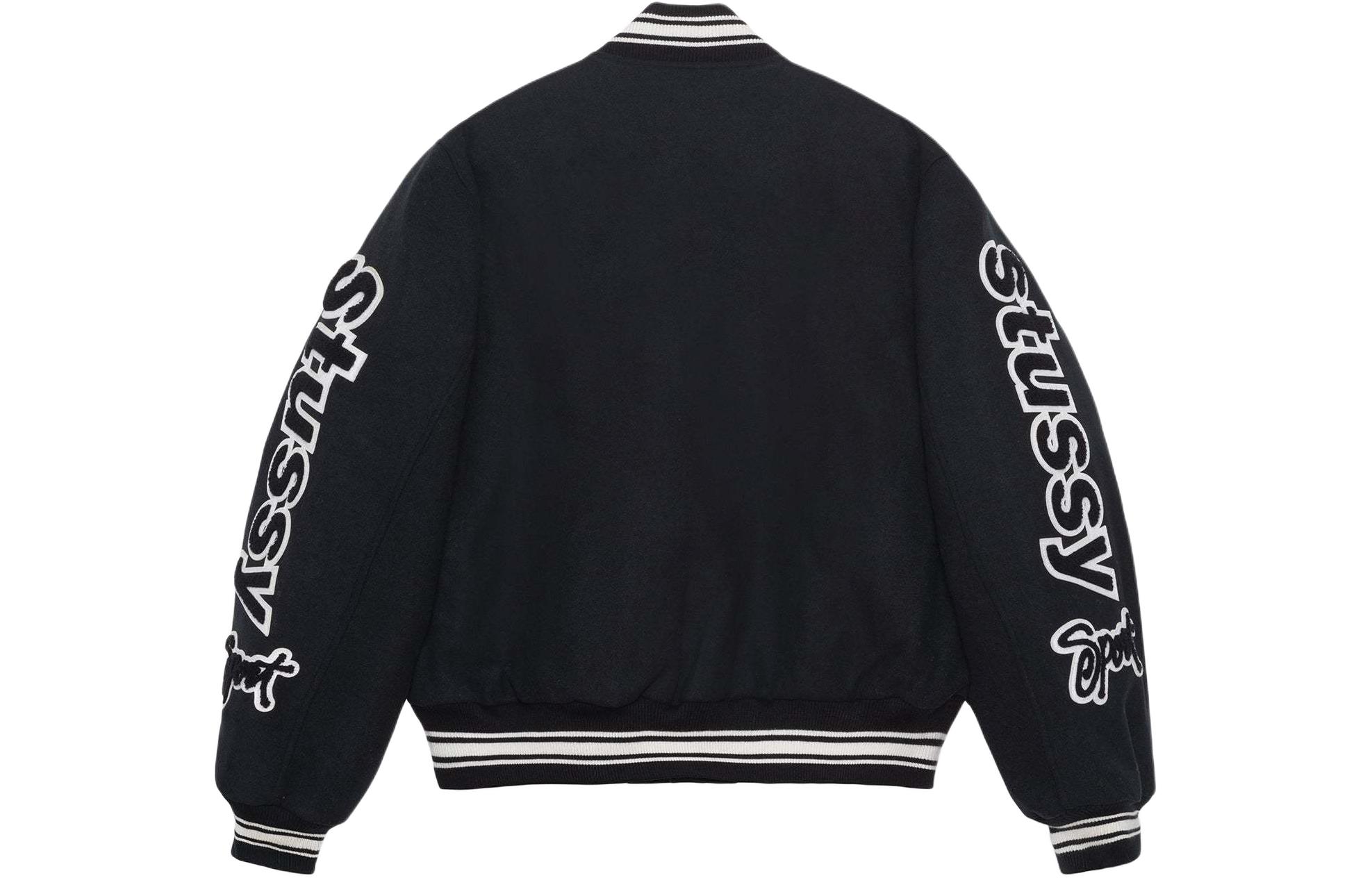 Lookbook 스투시 바시티 레터맨 자켓 아메리칸 레트로 야구 스타일 아우터웨어. 115748