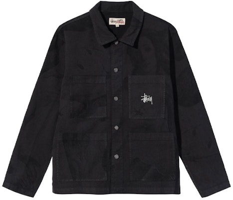 Stüssy Stussy Venus Chore Jacket Unisex Black - Vintage Style Warm Twill Collar Jacket 115600 Order Stüssy Stussy Venus Chore Jacket Unisex Black - Vintage Style Warm Twill Collar Jacket 115600