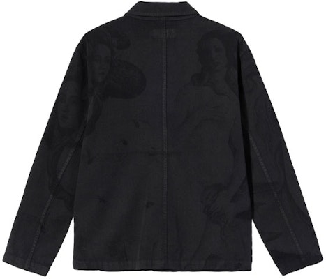 Stüssy Stussy Venus Chore Jacket Unisex Black - Vintage Style Warm Twill Collar Jacket 115600 Lookbook Stüssy Stussy Venus Chore Jacket Unisex Black - Vintage Style Warm Twill Collar Jacket 115600