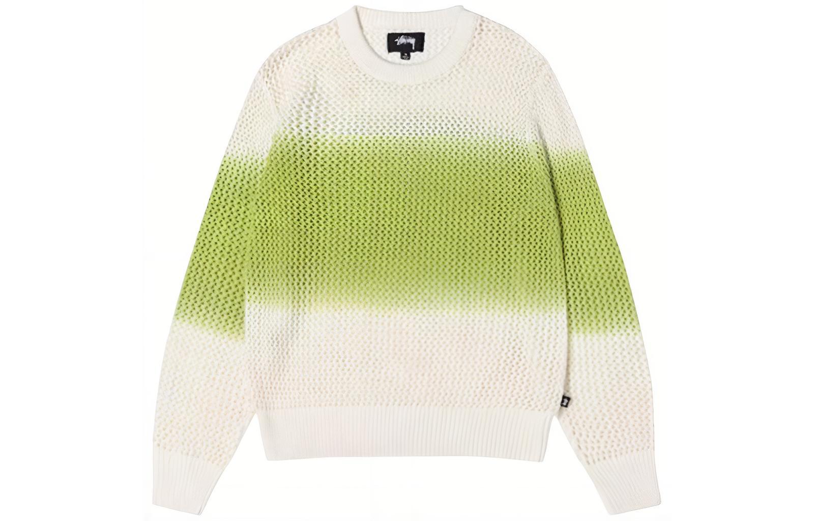 Stüssy Stussy Vintage Loose Fit Colorblock Crewneck Sweater Green Unisex. 117105-BRIG