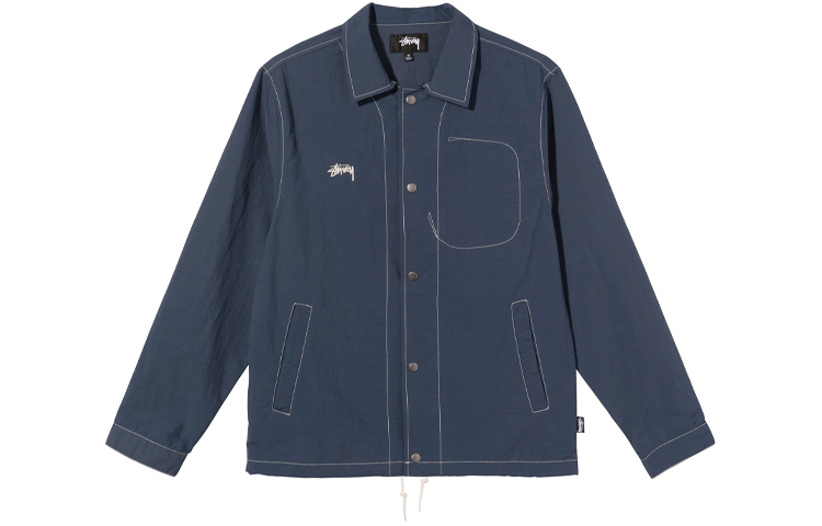 Stüssy Stussy Waterproof Stitch Coach Jacket Metallic Button Unisex Retro Style. 115555