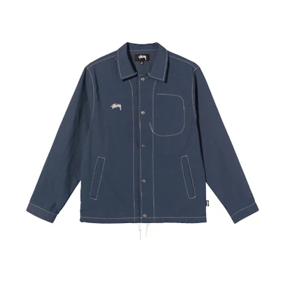 Stüssy Stussy Waterproof Stitch Coach Jacket Metallic Button Unisex Retro Style. 115555