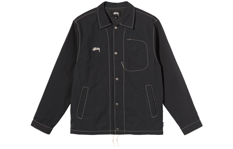 Sizing 스투시 방수 스티치 코치 재킷 메탈릭 버튼 유니섹스 레트로 스타일. 115555