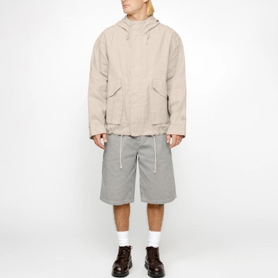 Stüssy Stussy 复古寬鬆版連帽蠟材質短款風衣外套 男女適穿外套. 115752 2