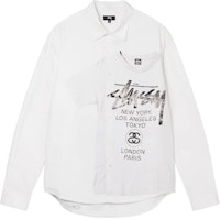 Stüssy Stussy World Tour FW22 Solid Color Logo Print Long Sleeve Shirt White . 1110249 Stüssy Stussy World Tour FW22 Solid Color Logo Print Long Sleeve Shirt White . 1110249