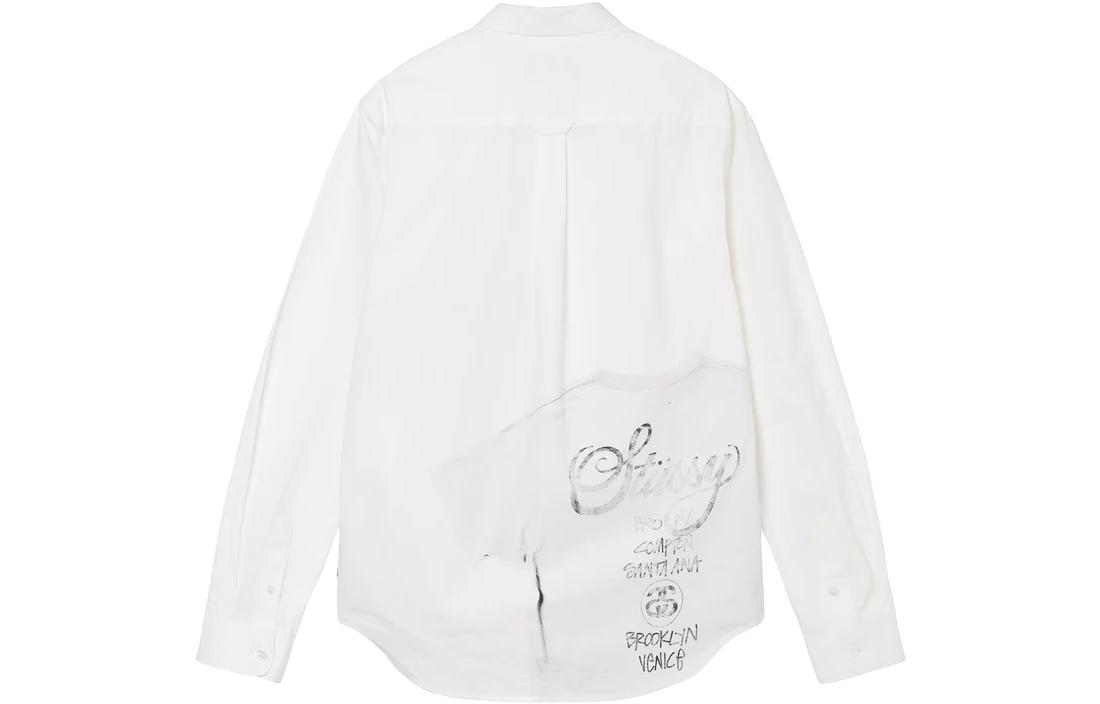 Lookbook Stüssy Stussy World Tour FW22 Solid Color Logo Print Long Sleeve Shirt White . 1110249