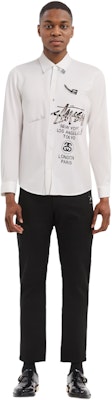 Stüssy Stussy World Tour FW22 Solid Color Logo Print Long Sleeve Shirt White . 1110249 Details for Stüssy Stussy World Tour FW22 Solid Color Logo Print Long Sleeve Shirt White . 1110249