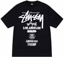 Stüssy Stussy World Tour Graphic Print Tee Unisex Short Sleeve Crewneck T-Shirt. 1904877 Stüssy Stussy World Tour Graphic Print Tee Unisex Short Sleeve Crewneck T-Shirt. 1904877