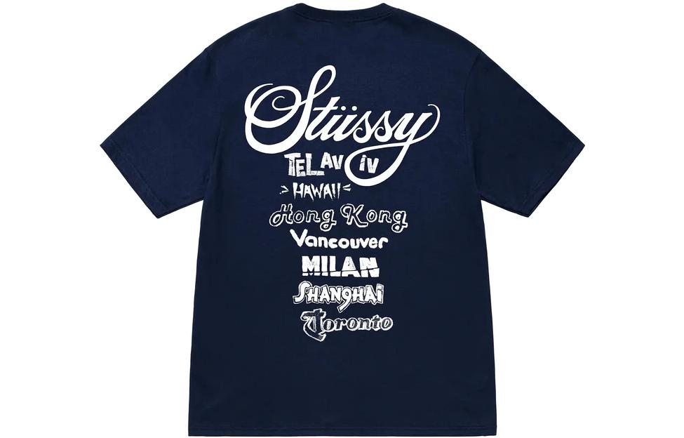 Lookbook Kaos Stüssy Stussy World Tour Unisex Lengan Pendek Crewneck. 1904877