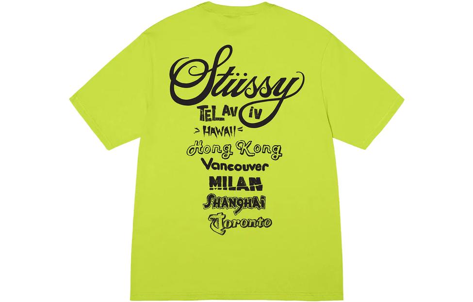 Sizing Kaos Stüssy Stussy World Tour Unisex Lengan Pendek Crewneck. 1904877