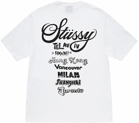 Kaos Stüssy Stussy World Tour Unisex Lengan Pendek Crewneck. 1904877 1