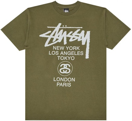 Stüssy Stussy World Tour Graphic Tee Unisex Vintage Crewneck T-Shirt. 3903614 8