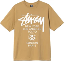 Cheap Stüssy Stussy 世界巡迴圖案T恤 男女款復古圓領短袖上衣。 3903614