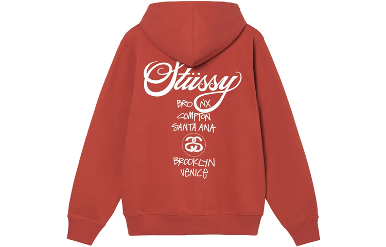 Stüssy Stussy World Tour Hoodie Logo Pullover Unisex Sweatshirt. 3923658