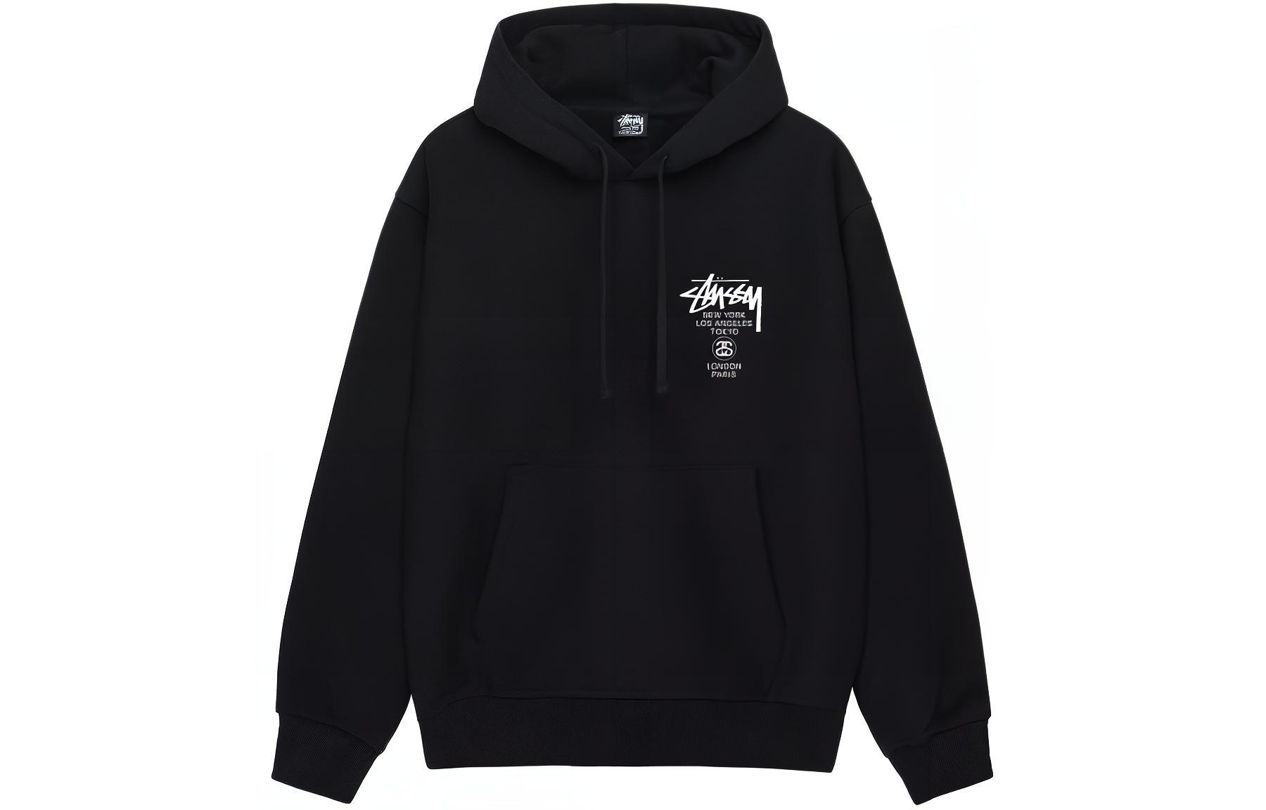 Purchase 스투시 월드 투어 레터 프린트 플리스 후디 유니섹스 레트로 긴팔. 3923860