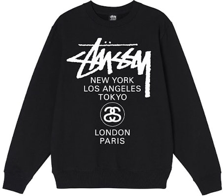 Stüssy 男士世界巡游标志印花长袖复古卫衣. 3913658 Buy Stüssy 男士世界巡游标志印花长袖复古卫衣. 3913658