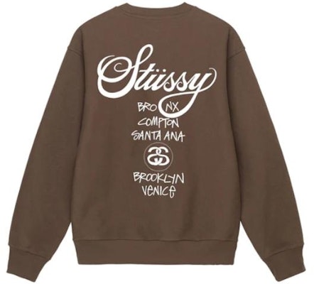 Stüssy 男士世界巡游标志印花长袖复古卫衣. 3913658 7