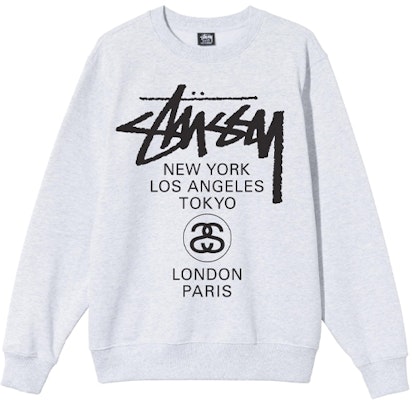 Stüssy 男士世界巡游标志印花长袖复古卫衣. 3913658 8